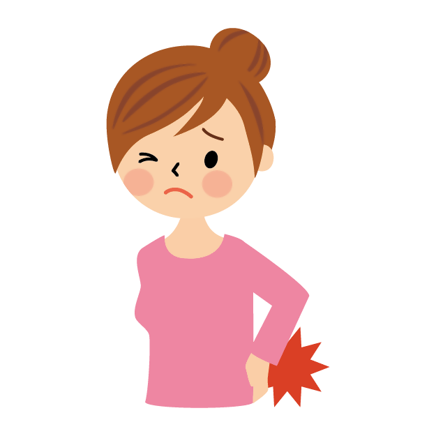 腰を痛めてる女の人