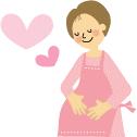 お腹に両手をあてている妊婦さんのイラスト