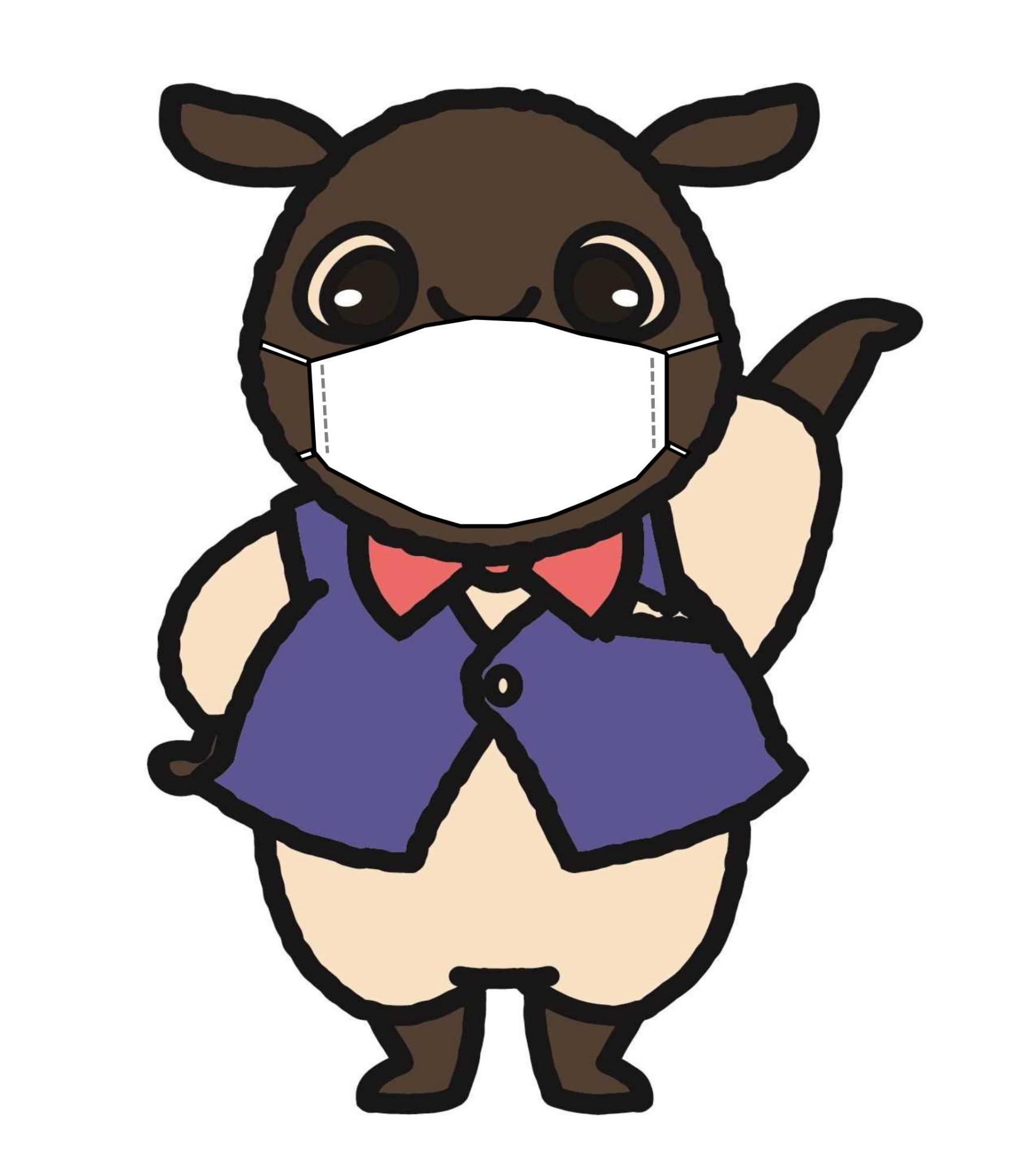 マスクをつけているさほっちのイラスト
