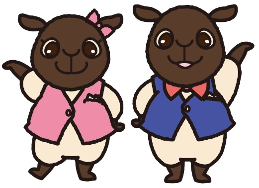 並んで立っているメイちゃんとさほっちのイラスト