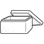 蓋つきの発泡スチロールのケースのイラスト