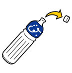 ペットボトルの口から蓋が外れたイラスト