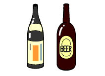 一升瓶とビール瓶のイラスト