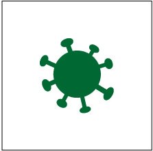 緑色のウイルスを模したピクトグラム