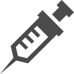 針のとがった注射器のアイコン