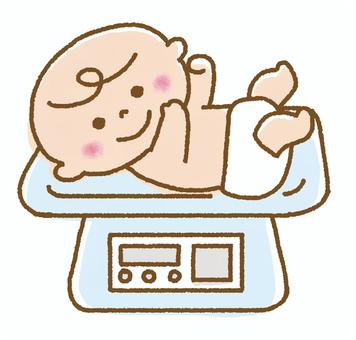 赤ちゃん体重測定イラスト