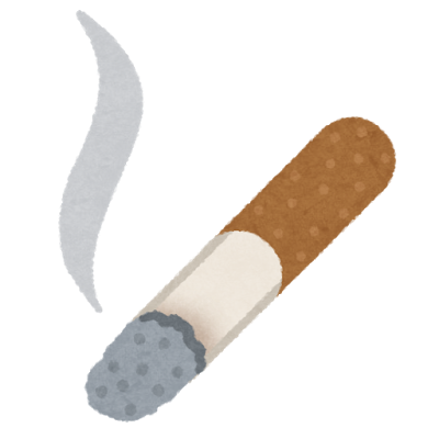 煙草から煙の出ているイラスト