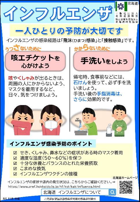 インフルエンザ感染拡大予防ポスター
