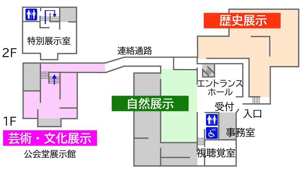 館内案内図、詳細は左側