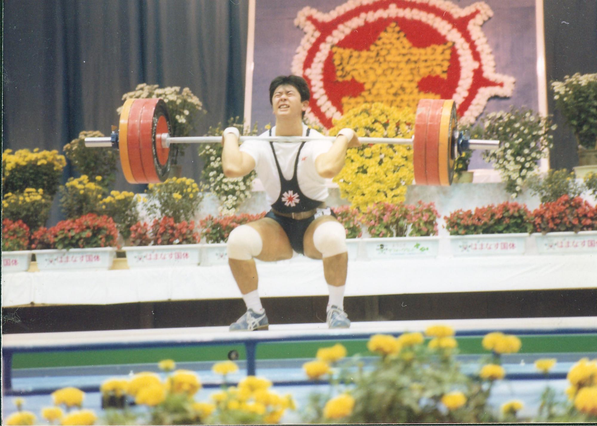 《1989年》士別市で開催した「はまなす国体」ウエイトリフティング競技に出場した士別まちづくり応援大使の岡田純一さん