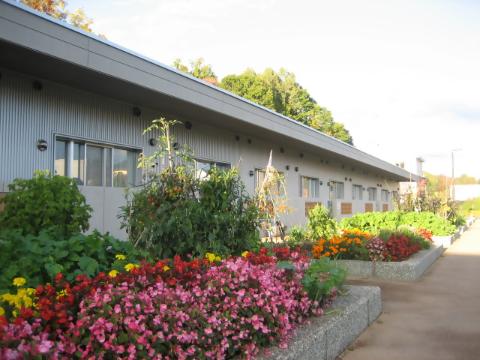 高齢者生活福祉センターには外に家庭菜園スペースがあり、花や野菜などを育てることができます。